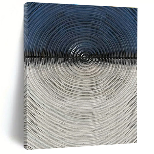 Black - White Concentric Circles Abstract Art for Modern Gallery & Tech Startup Office DLZ0661