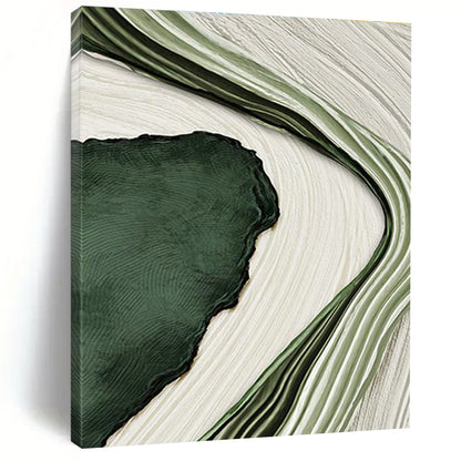 Green and White Flow Art for Nature - Inspired Lounge & Eco - Friendly Office DLZ2173
