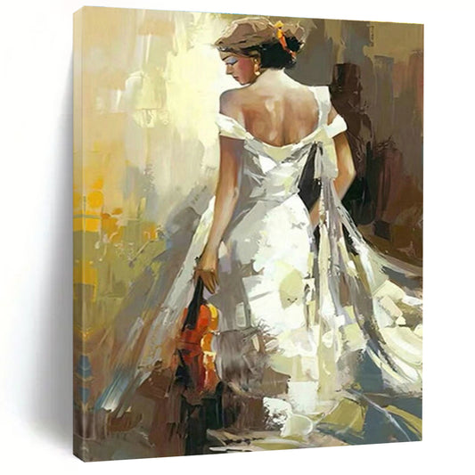 Artistic Woman with Violin Art for Music Room & Boho - Chic Living Space DLZ1964