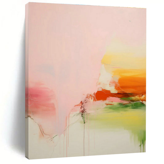 Pink - Orange Abstract Art for Bohemian Living Room & Summer Beach House DLZ0998