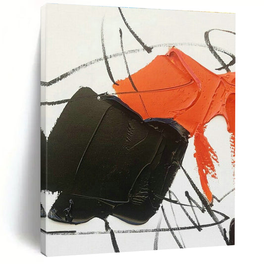 Orange - Black Abstract Art for Trendy Nightclub & Urban Art Studio DLZ1668