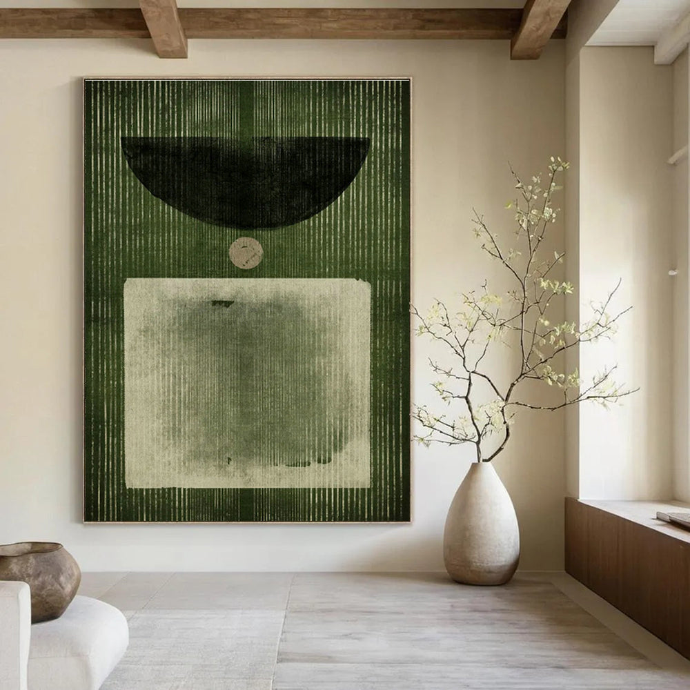 Geometric Green Art for Modern Gallery Wall & Creative Studio DLZ1385