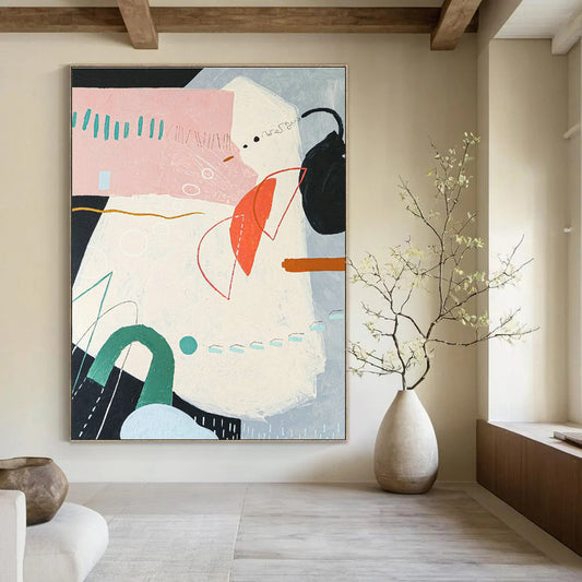 Pastel Geometric Abstract Art for Boho - Chic Home & Creative Studio DLZ1109