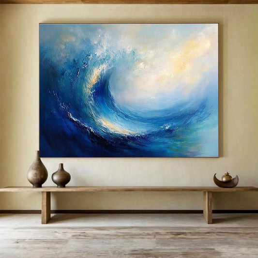 Dynamic Blue Wave Art for Nautical - Themed Restaurant & Adventure - Lover’s Home SC108