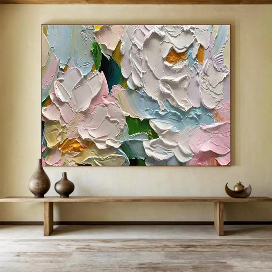 Pastel Flower Relief Art for Bridal Boutique Fitting Rooms DLZ3201