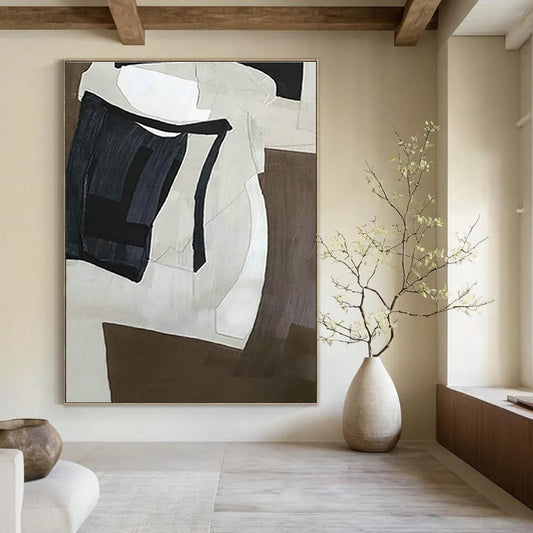 Minimalist Black - White Abstract for Contemporary Art Museum Gift Shop & Urban Micro - Apartment DLZ0879