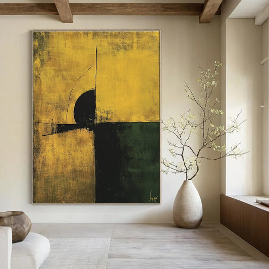 Yellow and Green Abstract for Vibrant Workplace & Art - Loving Lounge STSC246