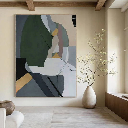 Geometric Color - Block Abstract Art for Living Room & Office DLZ0540