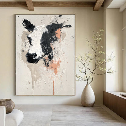 Abstract Cow Head Art for Farmhouse Kitchen & Rustic Lounge STSC048