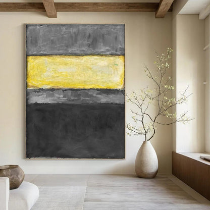 Gray - Yellow Minimalist Art for Industrial - Style Office & Modern Café DLZ2325