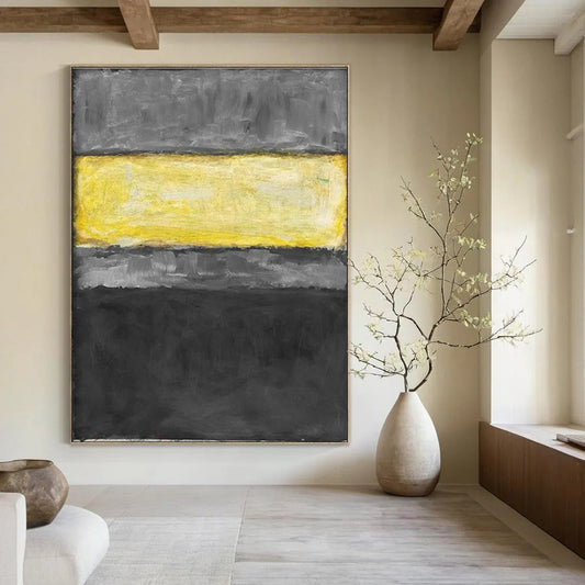 Gray - Yellow Minimalist Art for Industrial - Style Office & Modern Café DLZ2325