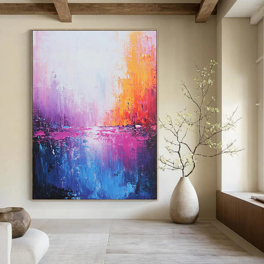 Vibrant Pink and Orange Abstract for Luxury Spa & Contemporary Art Space STSC345