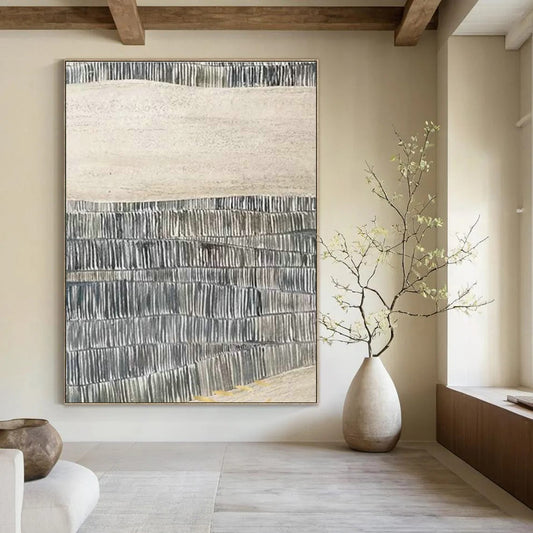 Line - Textured Abstract Art for Minimalist Art Museum & Scandinavian - Style Home Library DLZ1606