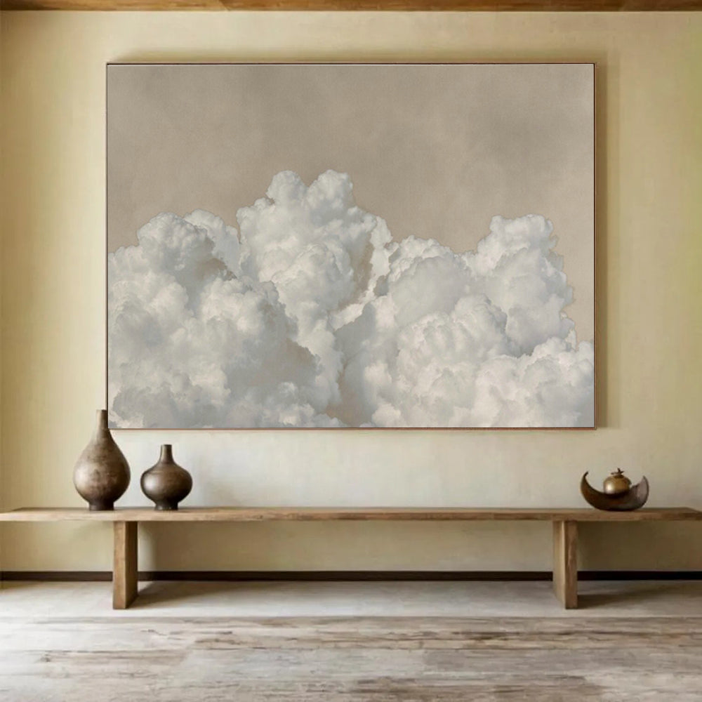 Minimalist Cloud Oil Painting for Scandinavian - Style Bedrooms DLZ2510