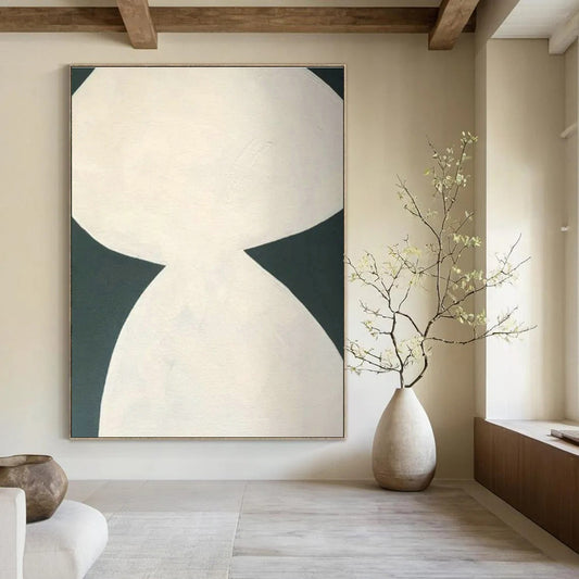 White - Green Geometric Art for Scandinavian Home & Eco - Friendly Art Space DLZ1896