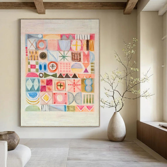 Geometric Pattern Art for Modern Office Breakout Spaces DLZ0140