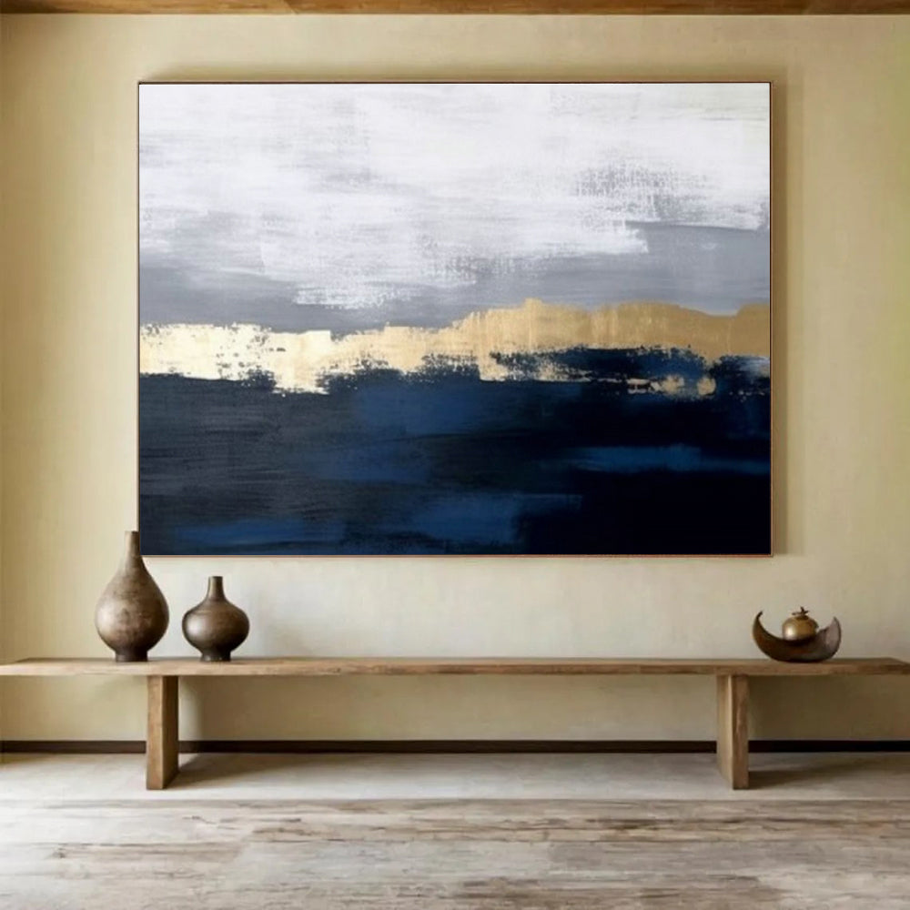 Gold - Gray Abstract Art for Modern Corporate Office Reception Areas DLZ3168
