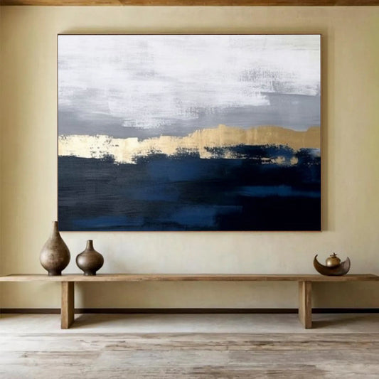 Gold - Gray Abstract Art for Modern Corporate Office Reception Areas DLZ3168