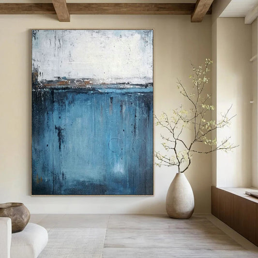 Coastal Abstract Art for Beach House Living Room & Nautical Art Studio DLZ2258