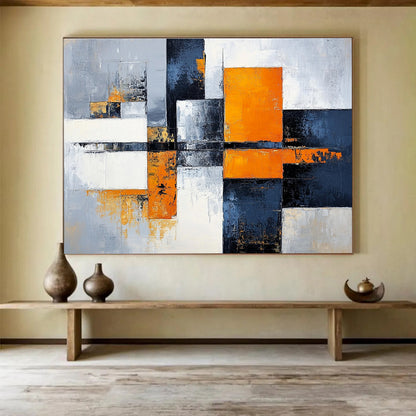 Geometric Color Block Art for Modern Office Reception & Contemporary Art Gallery SC100