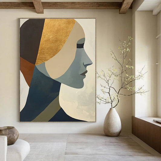 Gold - Accented Portrait Art for Bedroom & Salon STSC692