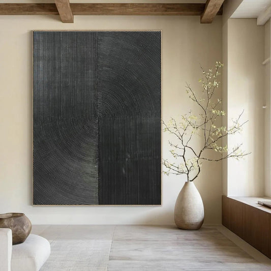 Black Textured Art for Industrial - Style Bar & Modern Art Museum DLZ1796