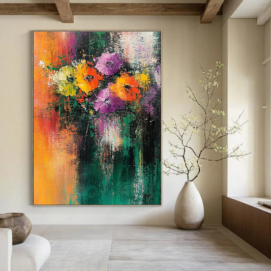 Vibrant Floral Abstract for Cheerful Kitchen & Art - Loving Garden Room STSC307
