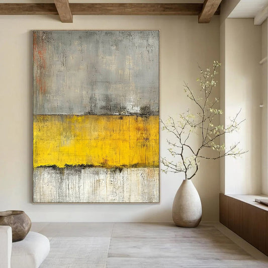 Gray and Yellow Abstract for Modern Workplace & Art - Centric Lounge STSC233