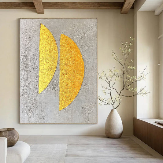 Gold Semi - Circles on Grey for Luxury Boutique & Modern Art Gallery STSC356