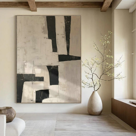 Black - White Geometric Art for Contemporary Home Entryway Statements DLZ0205