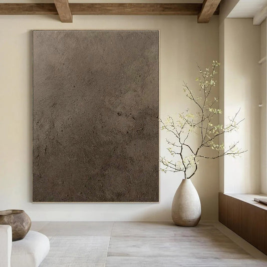Dark Brown Solid Abstract Art for Rustic Home & Art Gallery DLZ1123