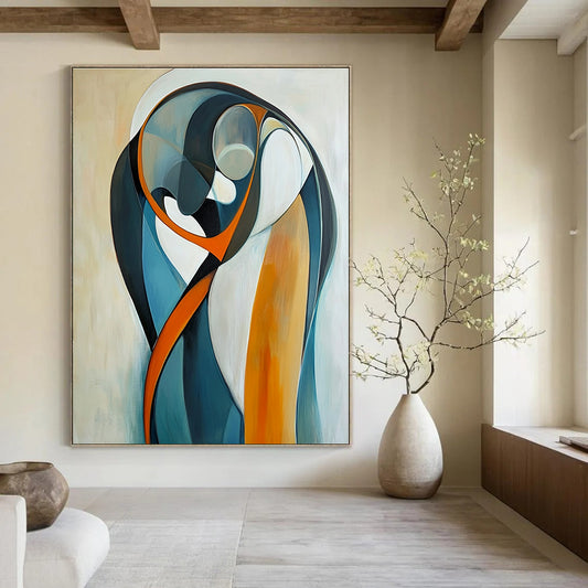 Curved Abstract Forms Art for Living Room & Gallery STSC711