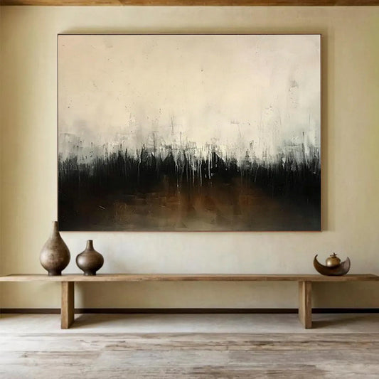 Black - White Gradient Abstract Art for Dramatic Home Theaters DLZ2432