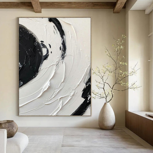 Black - White Swirl Texture Art for Avant - Garde Gallery & Trendy Nightclub DLZ2377