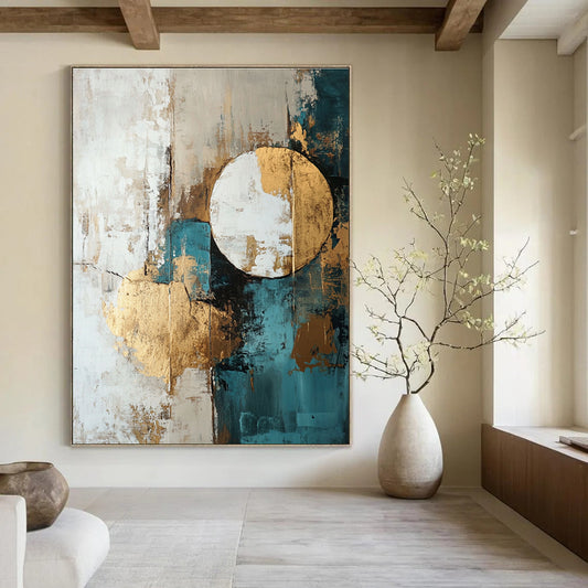 Gold and Teal Abstract for Luxury Hotel Lobby & Contemporary Office STSC193