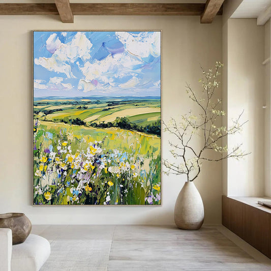 Colorful Countryside Landscape Art for Farmhouse - Style Café & Cheerful Home Dining Room STSC1432