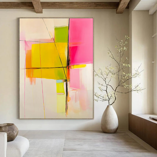 Geometric Color Block Abstract for Creative Office Space & Modern Art Gallery Foyer STSC443