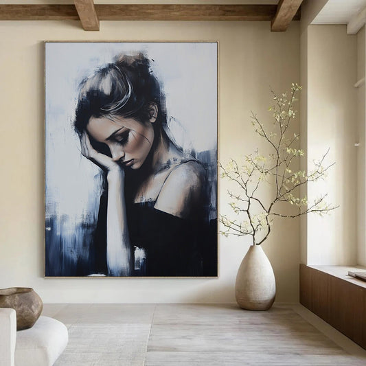 Contemplative Woman Portrait for Modern Living Room & Art Gallery STSC1266