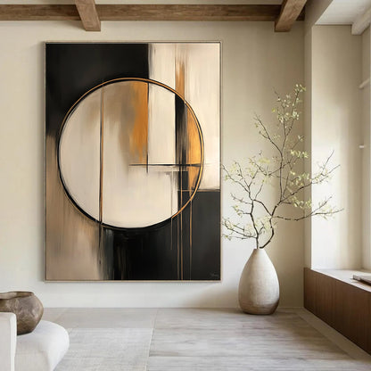 Gold - Accented Circular Abstract for High - End Boutique & Modern Dining Room STSC209