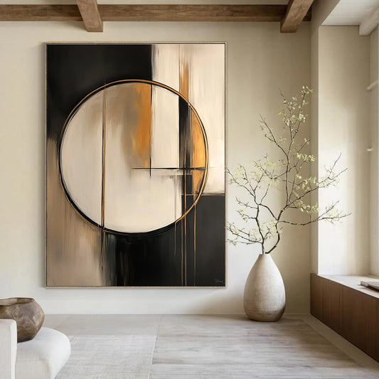 Gold - Accented Circular Abstract for High - End Boutique & Modern Dining Room STSC209