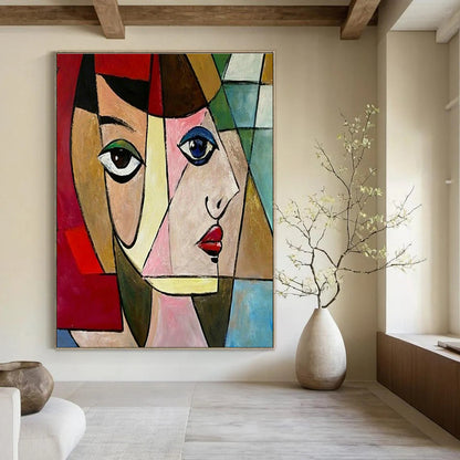 Cubist Portrait Art for Art History Museum & Bohemian Living Room DLZ1414