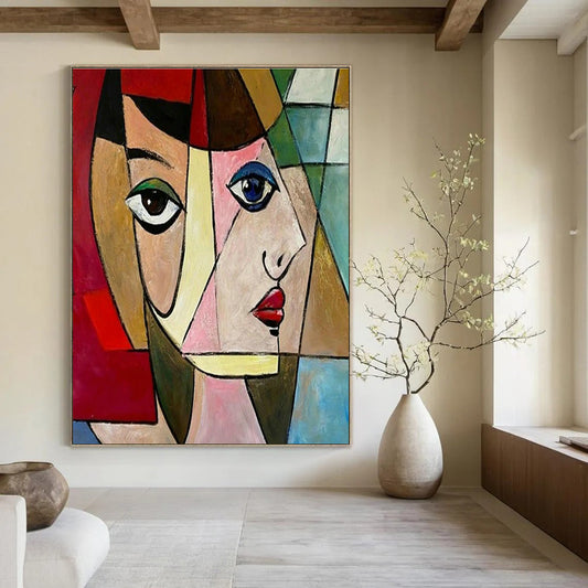 Cubist Portrait Art for Art History Museum & Bohemian Living Room DLZ1414
