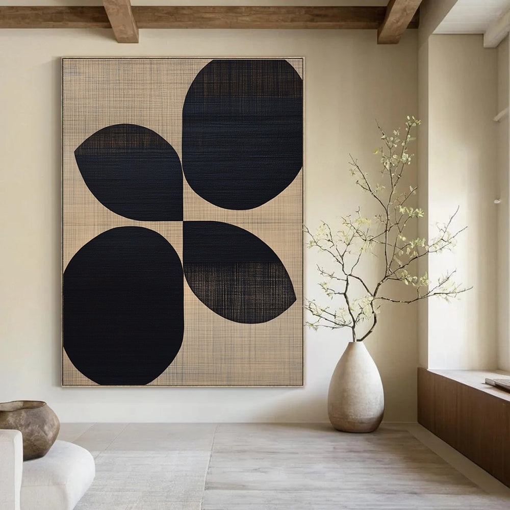 Black and Beige Geometric Abstract for Modern Studio & Contemporary Café STSC312