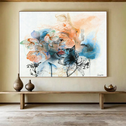 Floral and Female Abstract Art for Feminine - Chic Dressing Room DLZ2920
