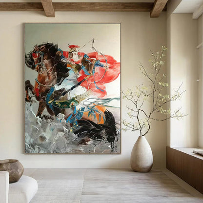 Dynamic Riding - Figure Abstract Art for Equestrian Club & Adventure - Themed Bar DLZ2289
