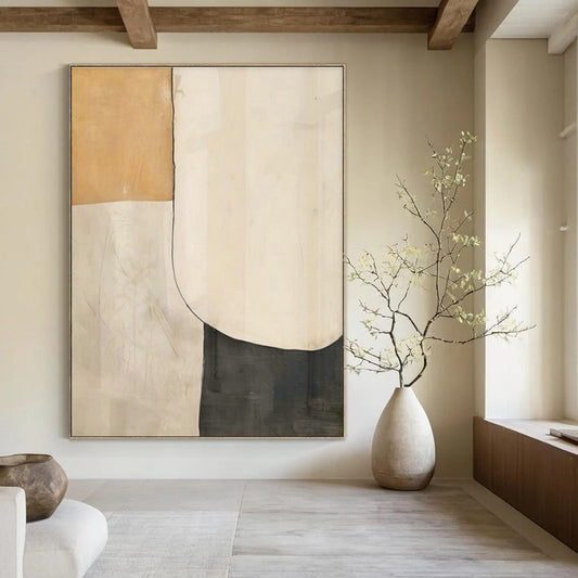 Geometric Patchwork Abstract Art for Modern Design Studio & Minimalist Living Room DLZ1941
