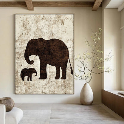 Elephant Silhouettes Art for Family Home & Wildlife Conservation Center STSC1095