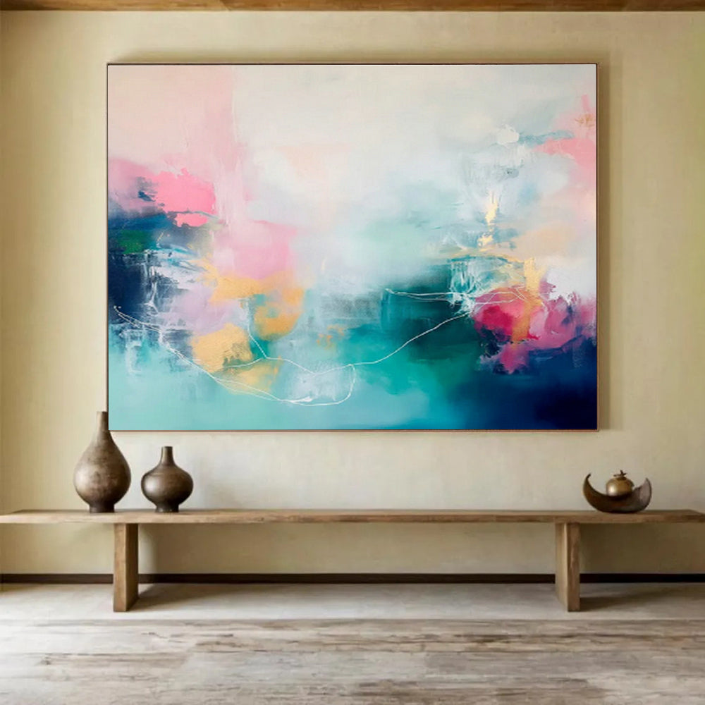 Soft - Colored Abstract Lines Art for Calming Bedroom DLZ2856