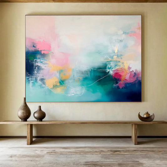 Soft - Colored Abstract Lines Art for Calming Bedroom DLZ2856