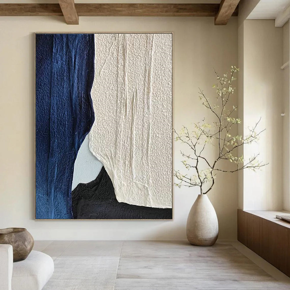 Fabric Collage Abstract Art for Bohemian Living Room & Textile Art Gallery DLZ2247